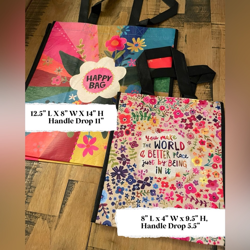 Set of 2 (XL/M), Floral Bags